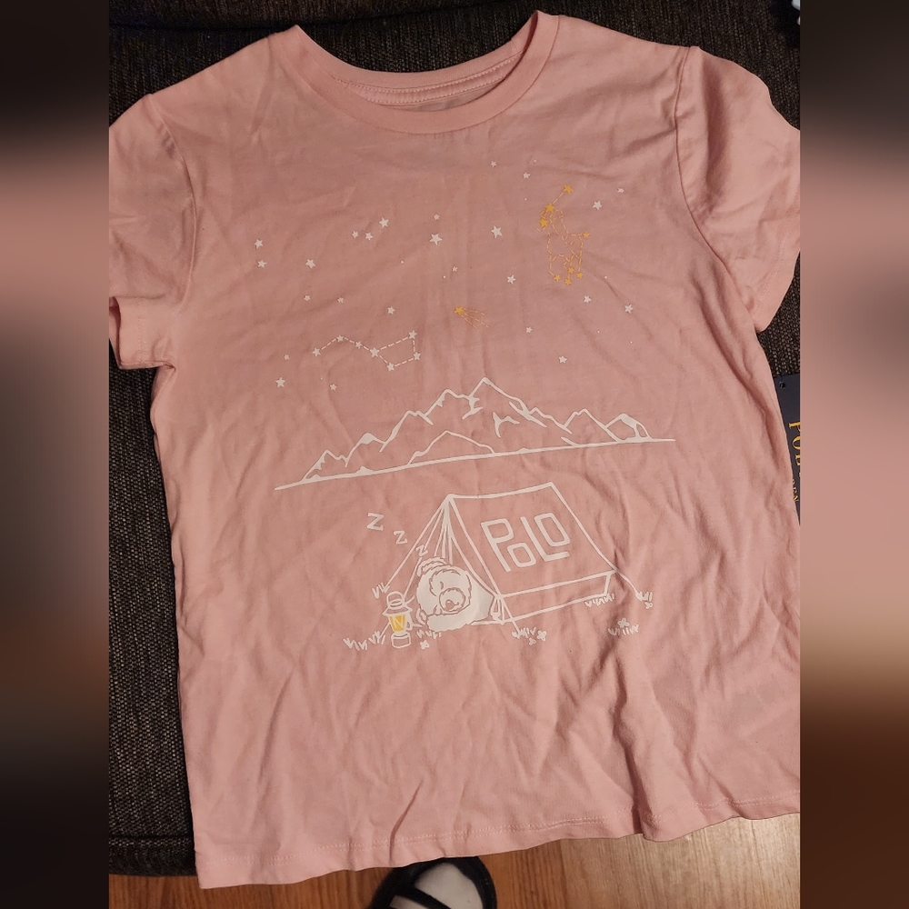 Girls size medium 8-10 camping under the stars polo ralph lauren tshirt